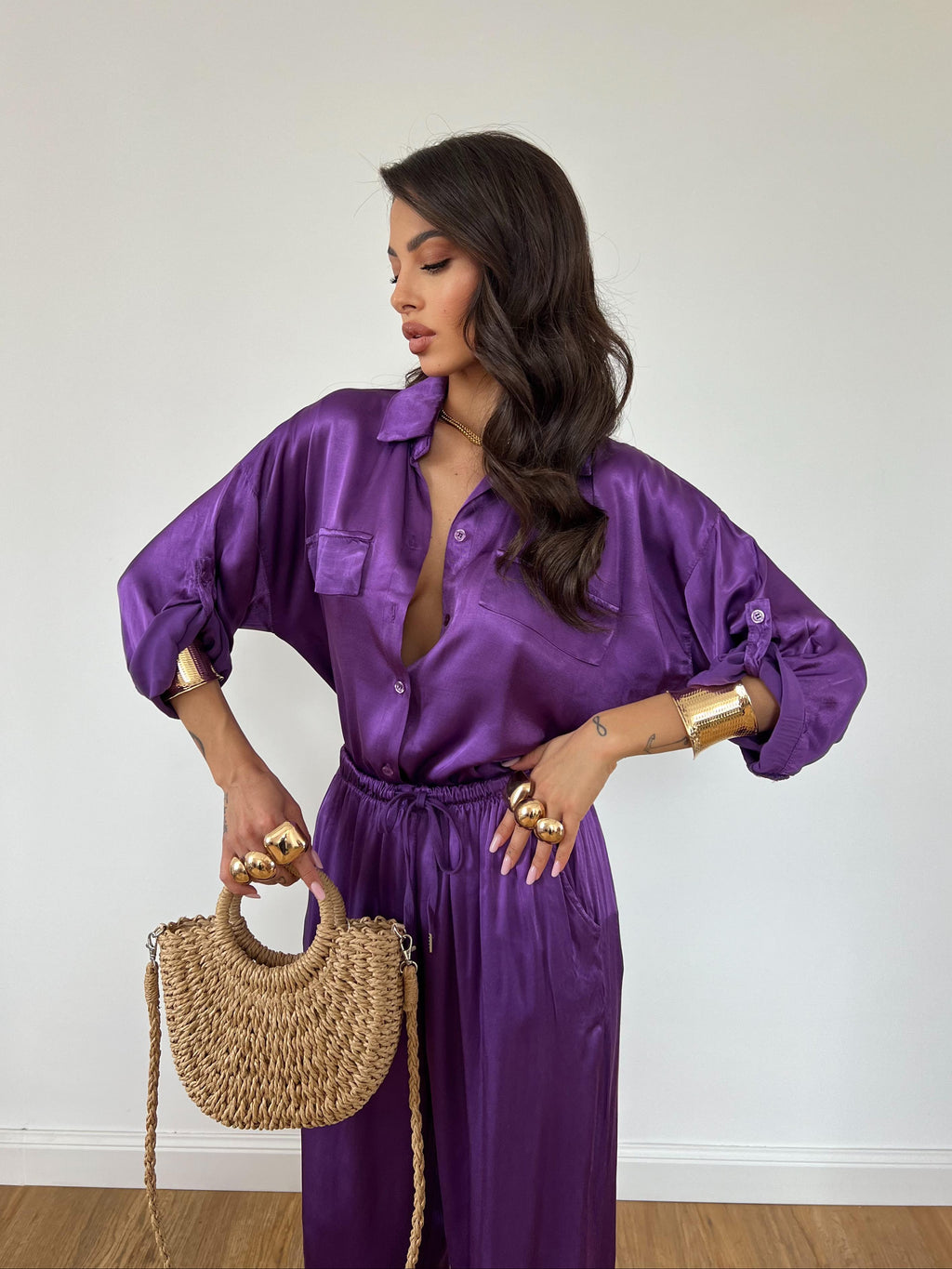 Pantalone Satin Viola