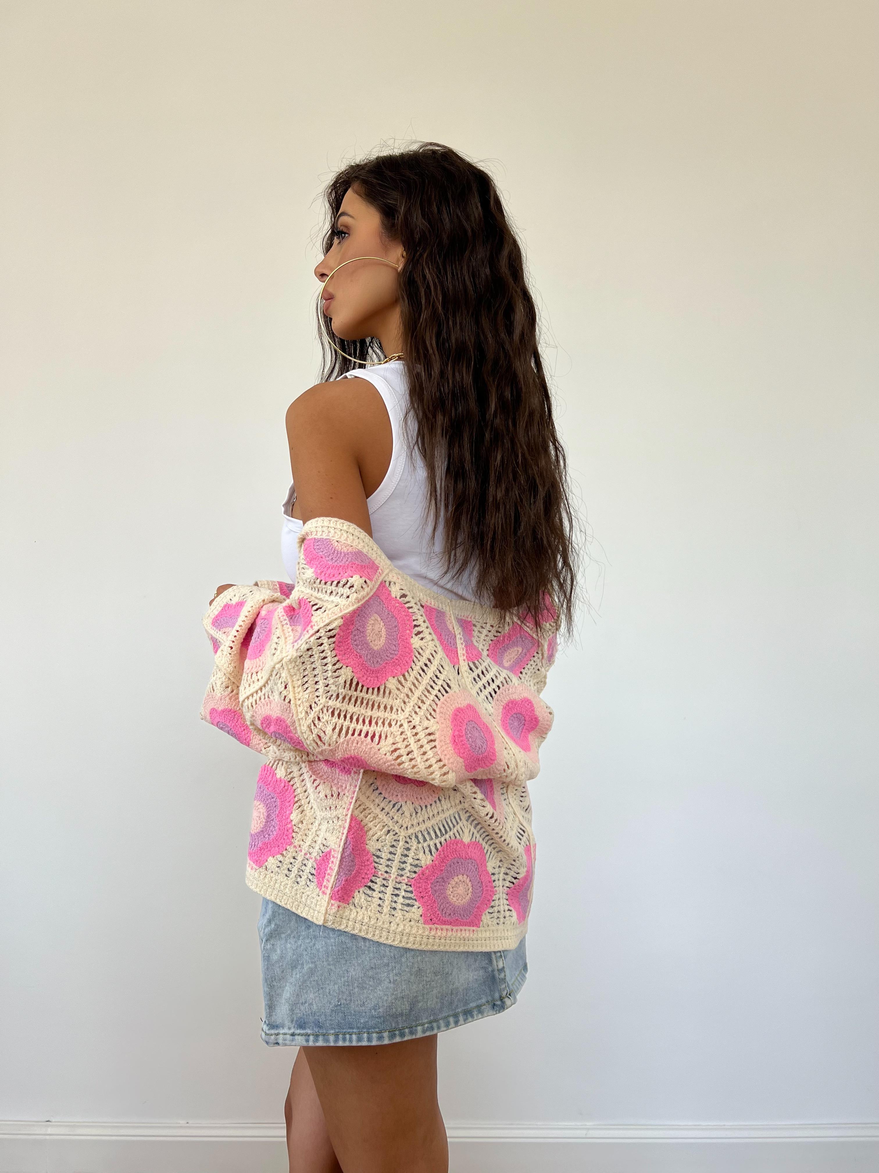 Cardigan Mille Fleur Rosa