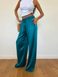 Pantalone Satin Verde Petrolio