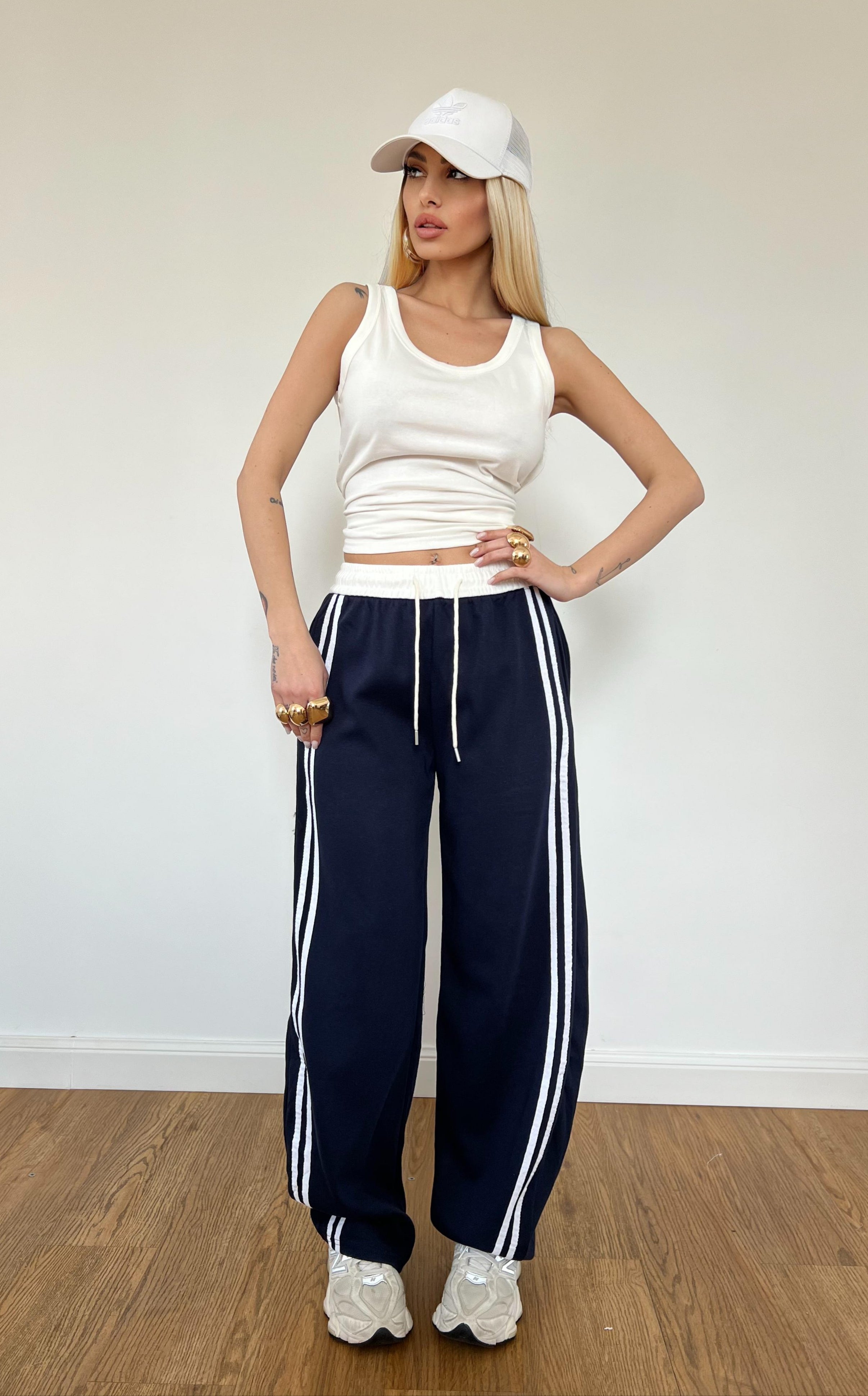 Pantalone Tuta Adidas Blu Notte