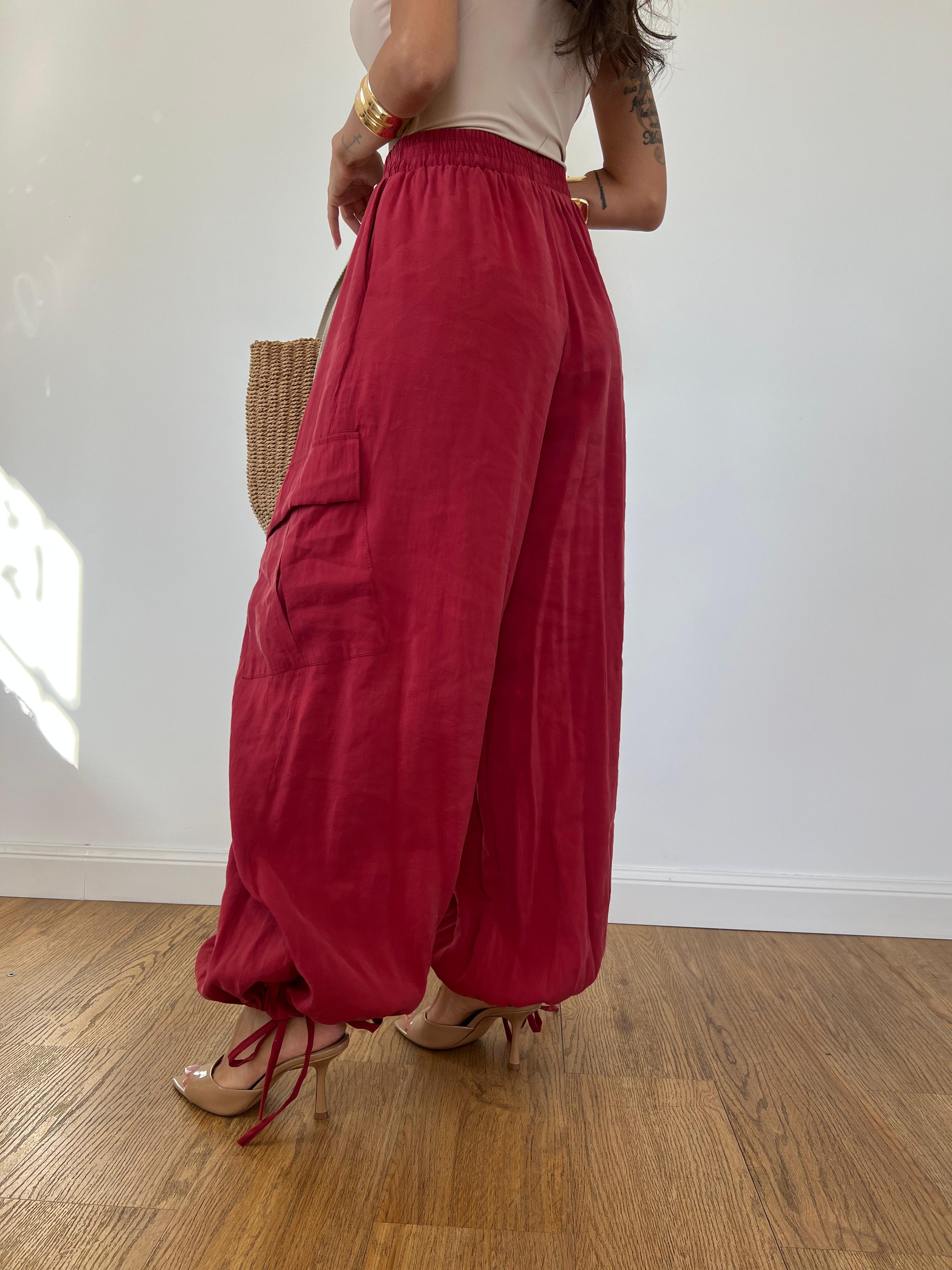 Pantalone Cargo Light Ciliegia