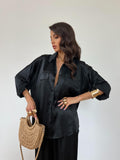 Camicia Satin Nera