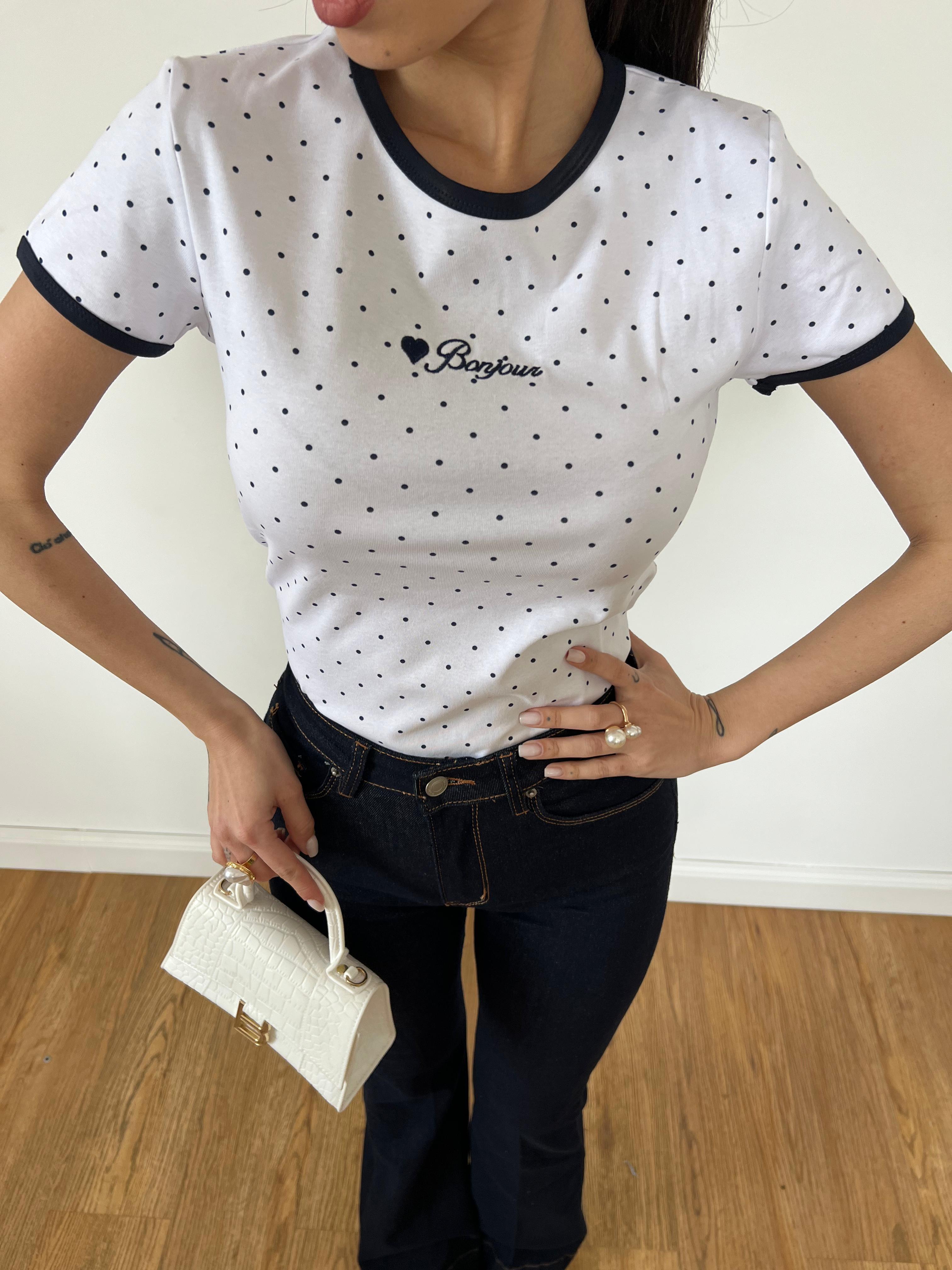 Maglietta Bonjour Bianca