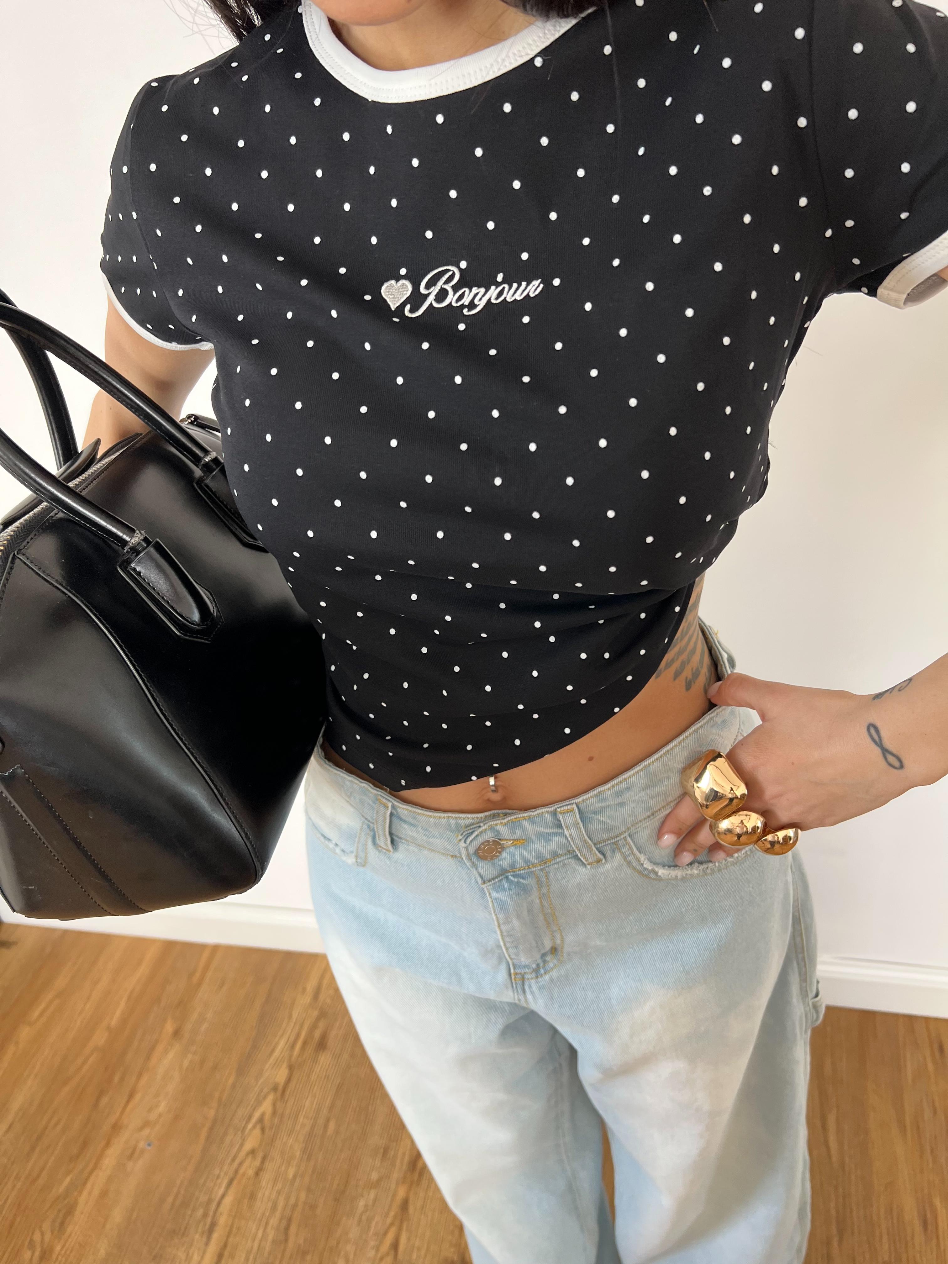 Maglietta Bonjour Nera