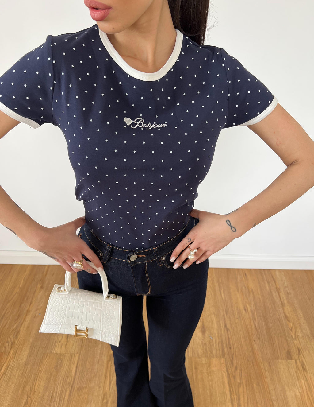 Maglietta Bonjour Blu Notte