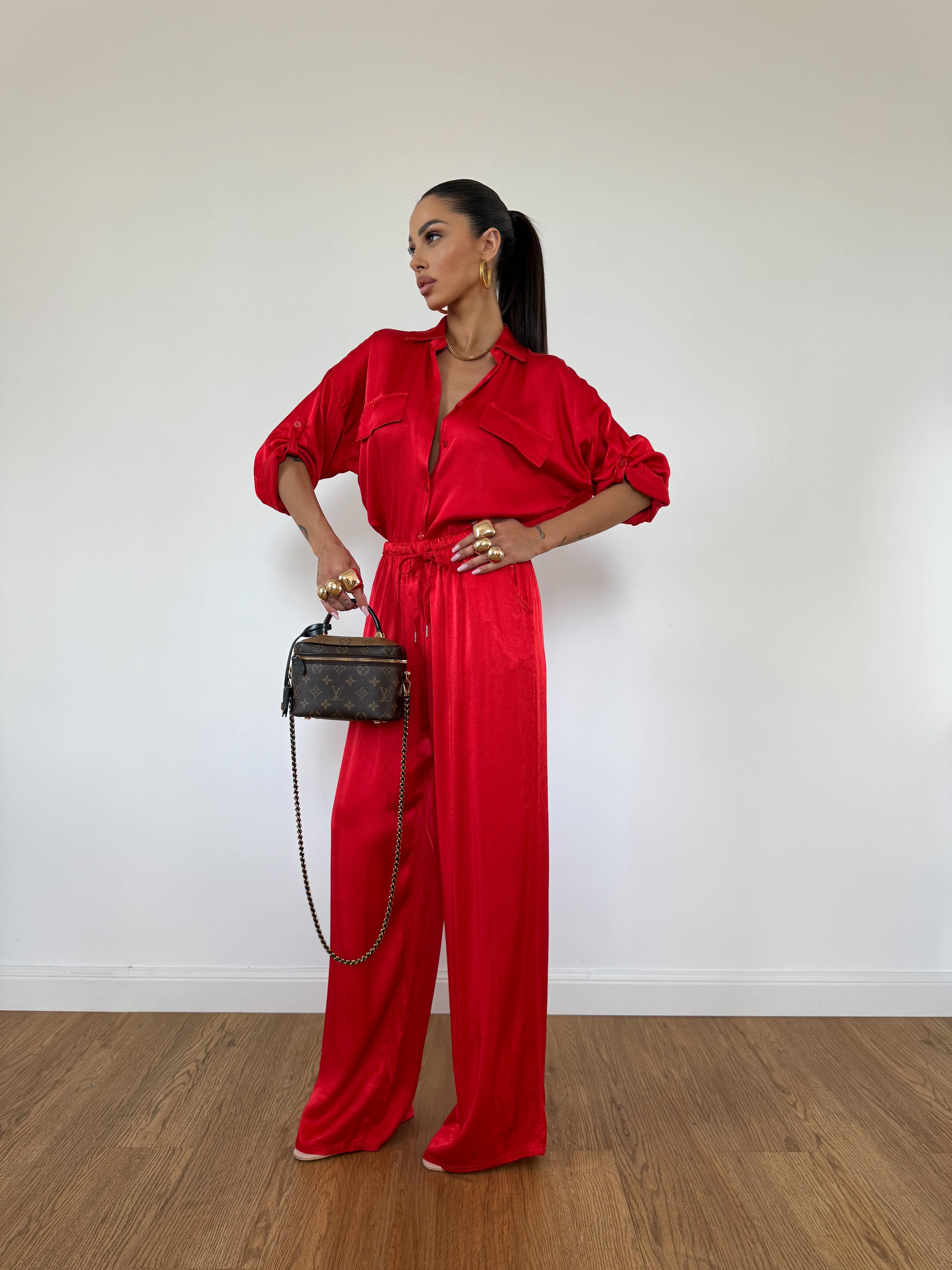Camicia Satin Rossa