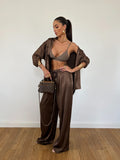 Pantalone Satin Marrone