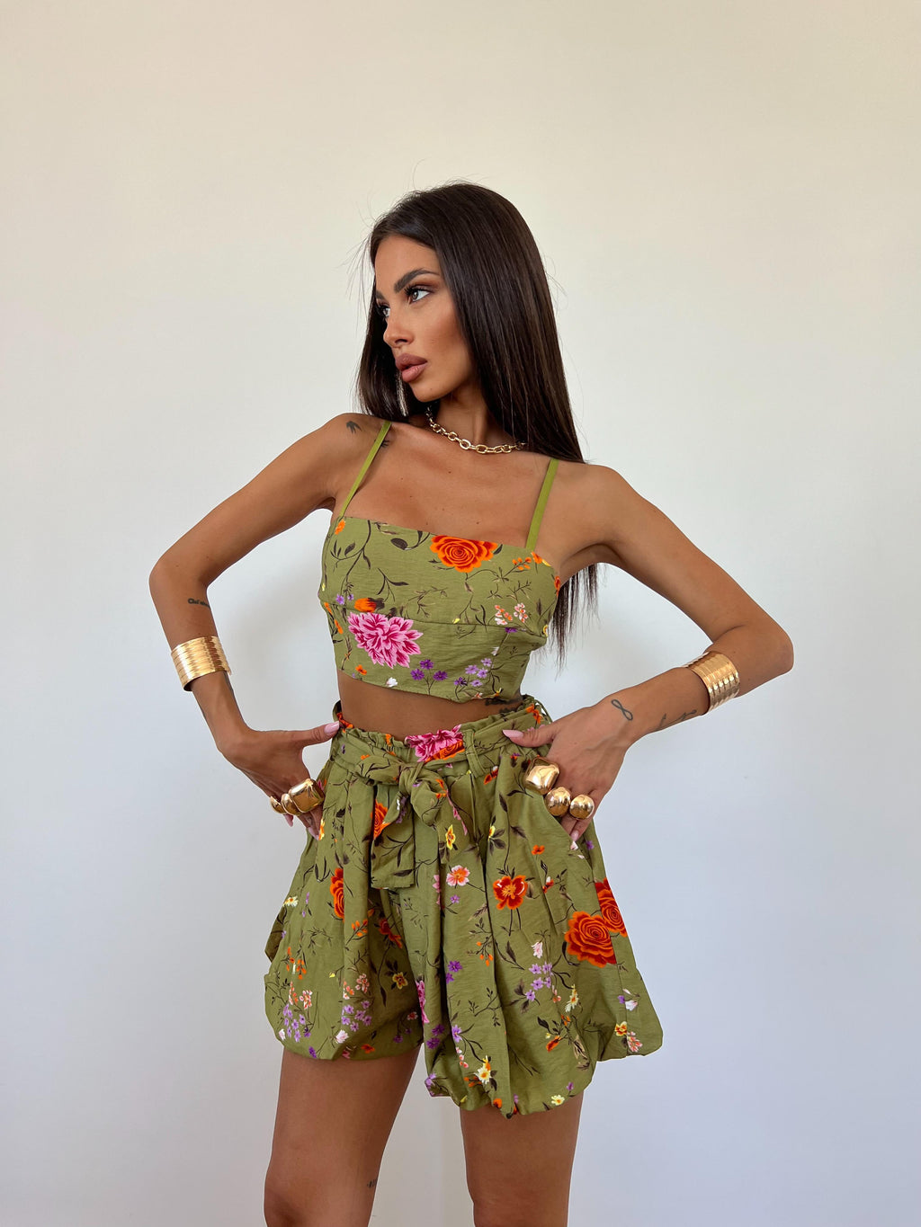 Coordinato Ballon Fleur Verde
