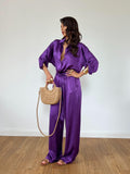 Pantalone Satin Viola