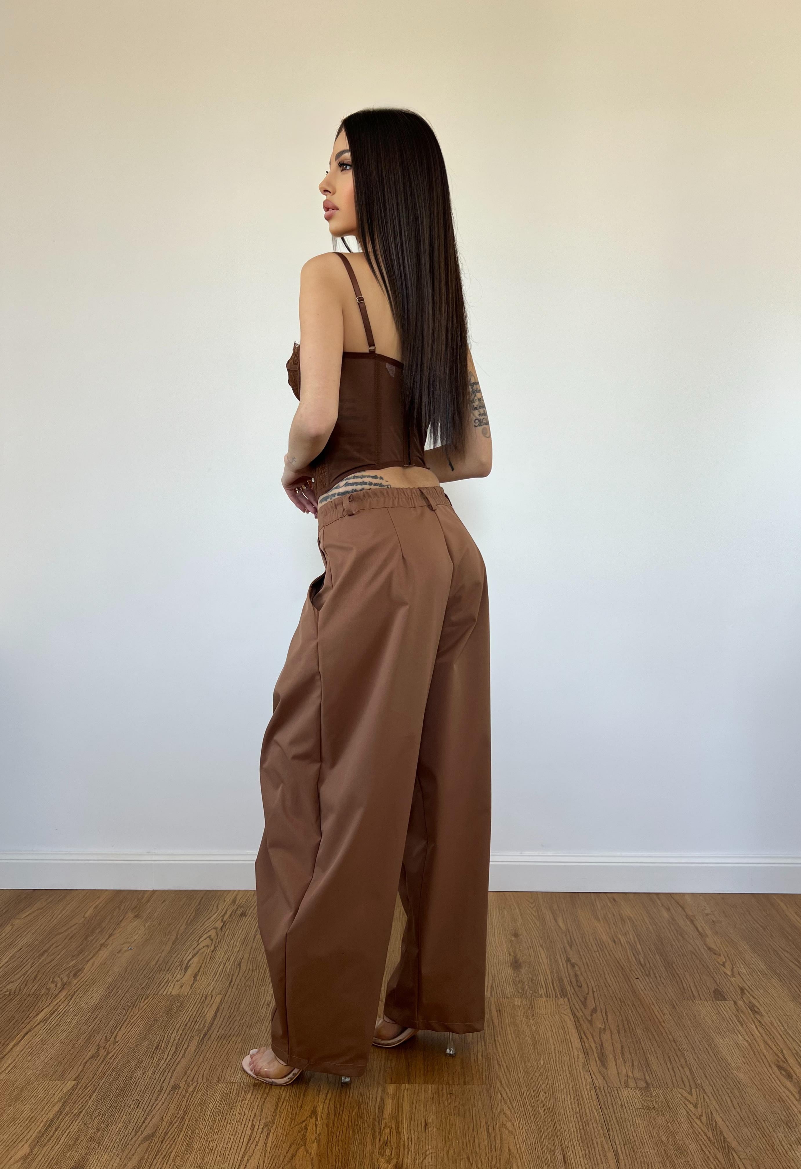 Pantalone Side Cammello