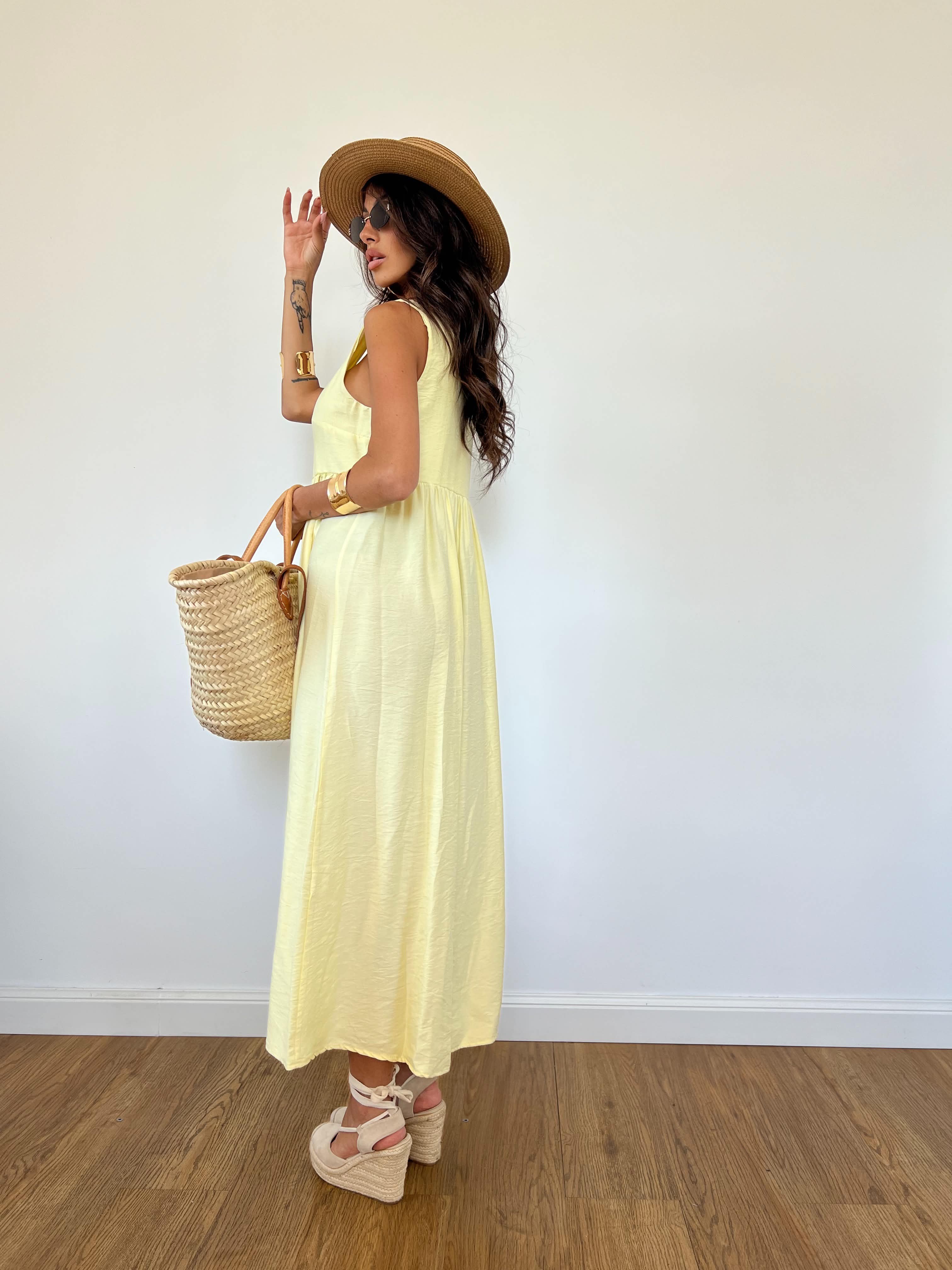 Vestito Dora Giallo Pastello
