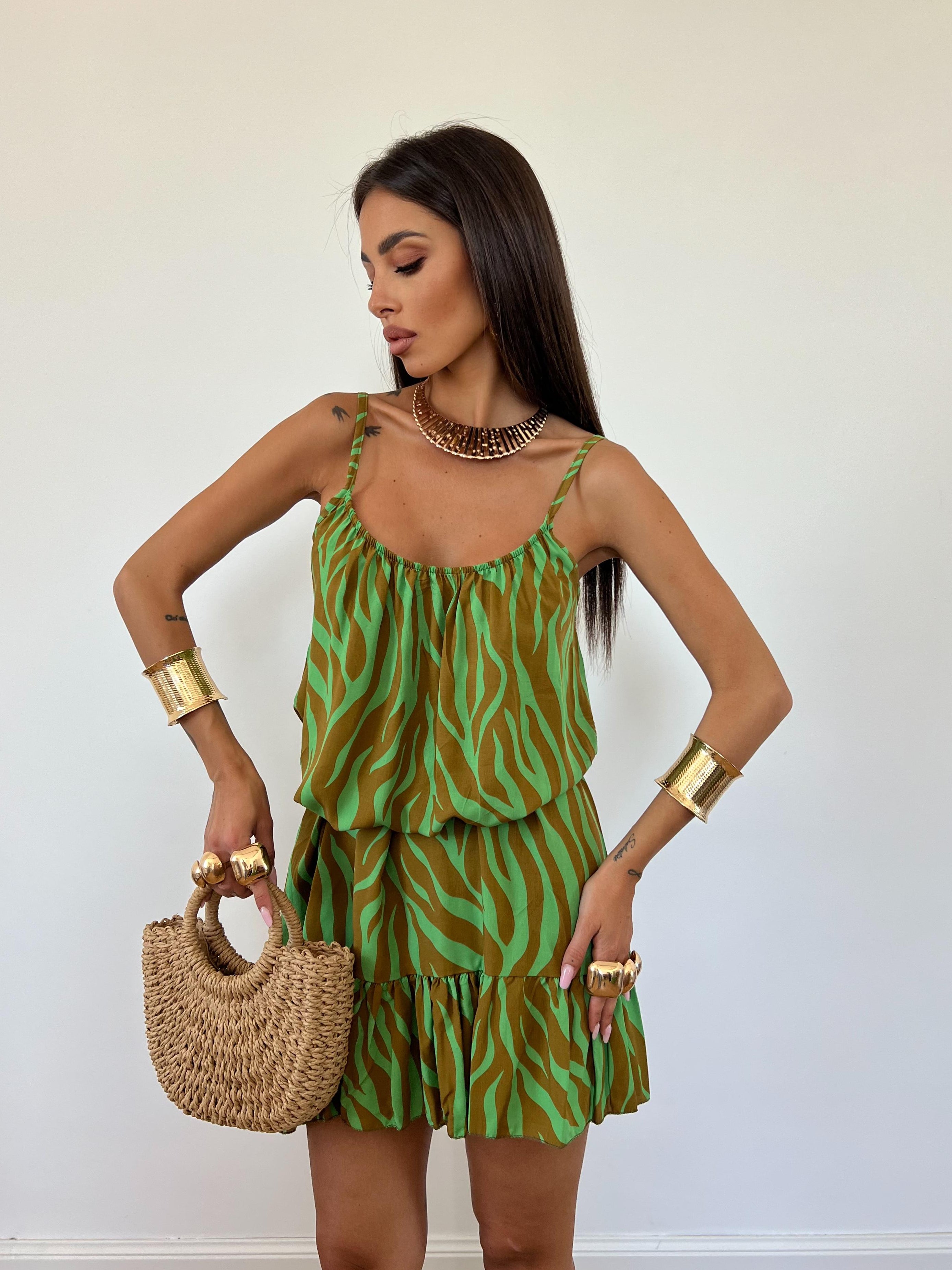 Vestito Zebra Verde