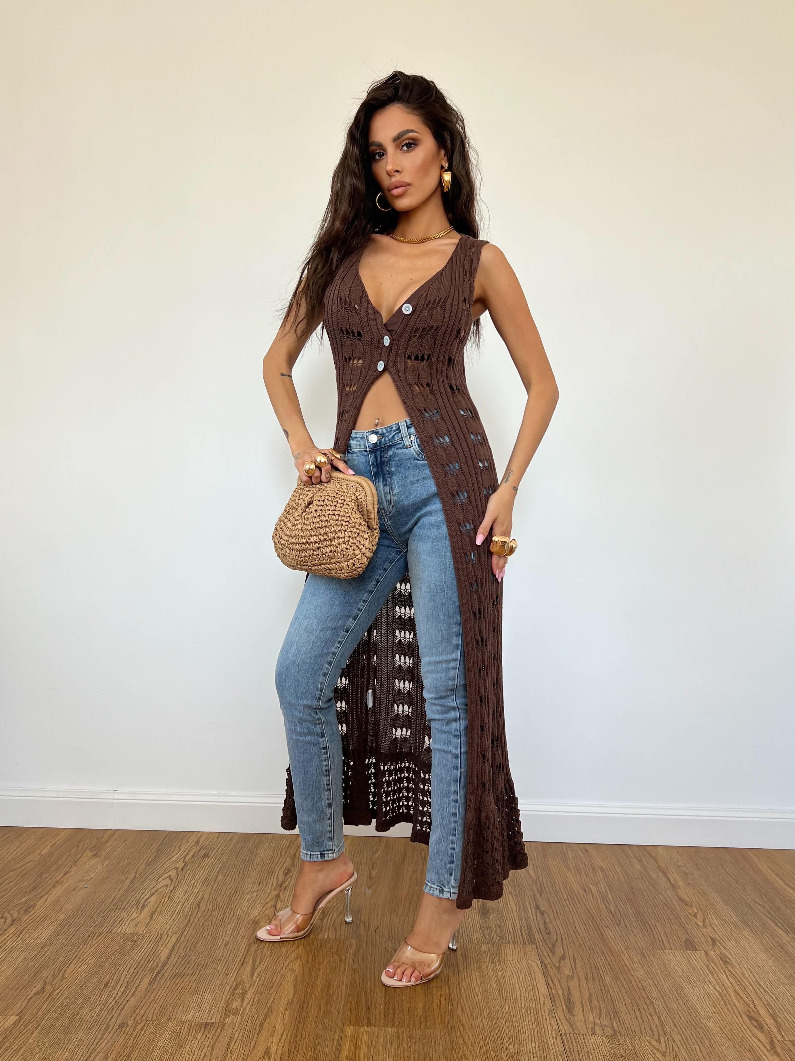 Cardigan Evissa Marrone