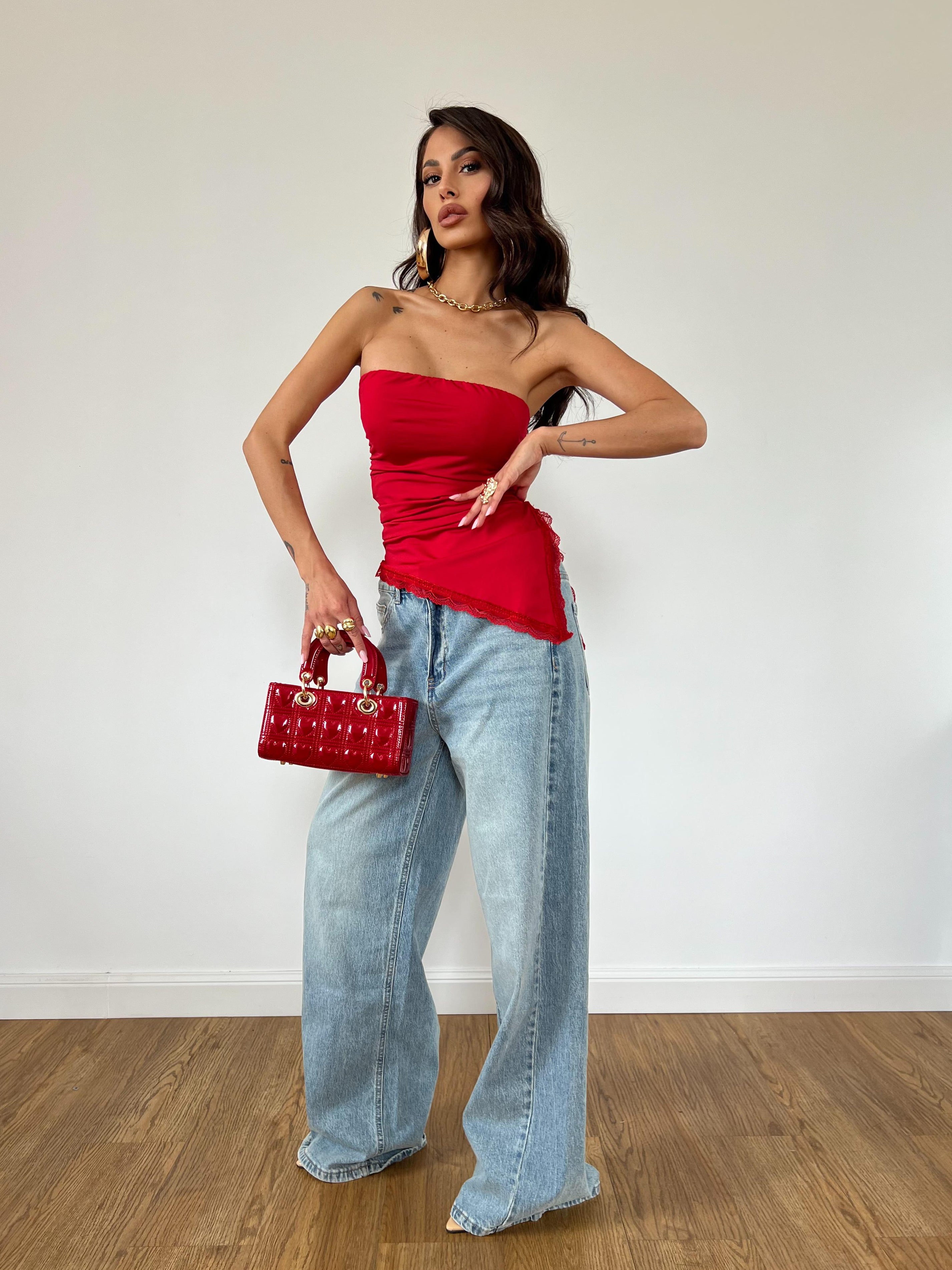 Top Butterfly Rosso