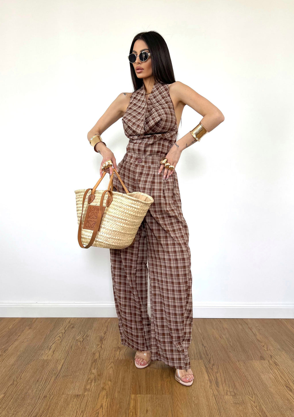 Coordinato Scacco Marrone Chiaro