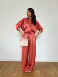 Camicia Satin Mattone