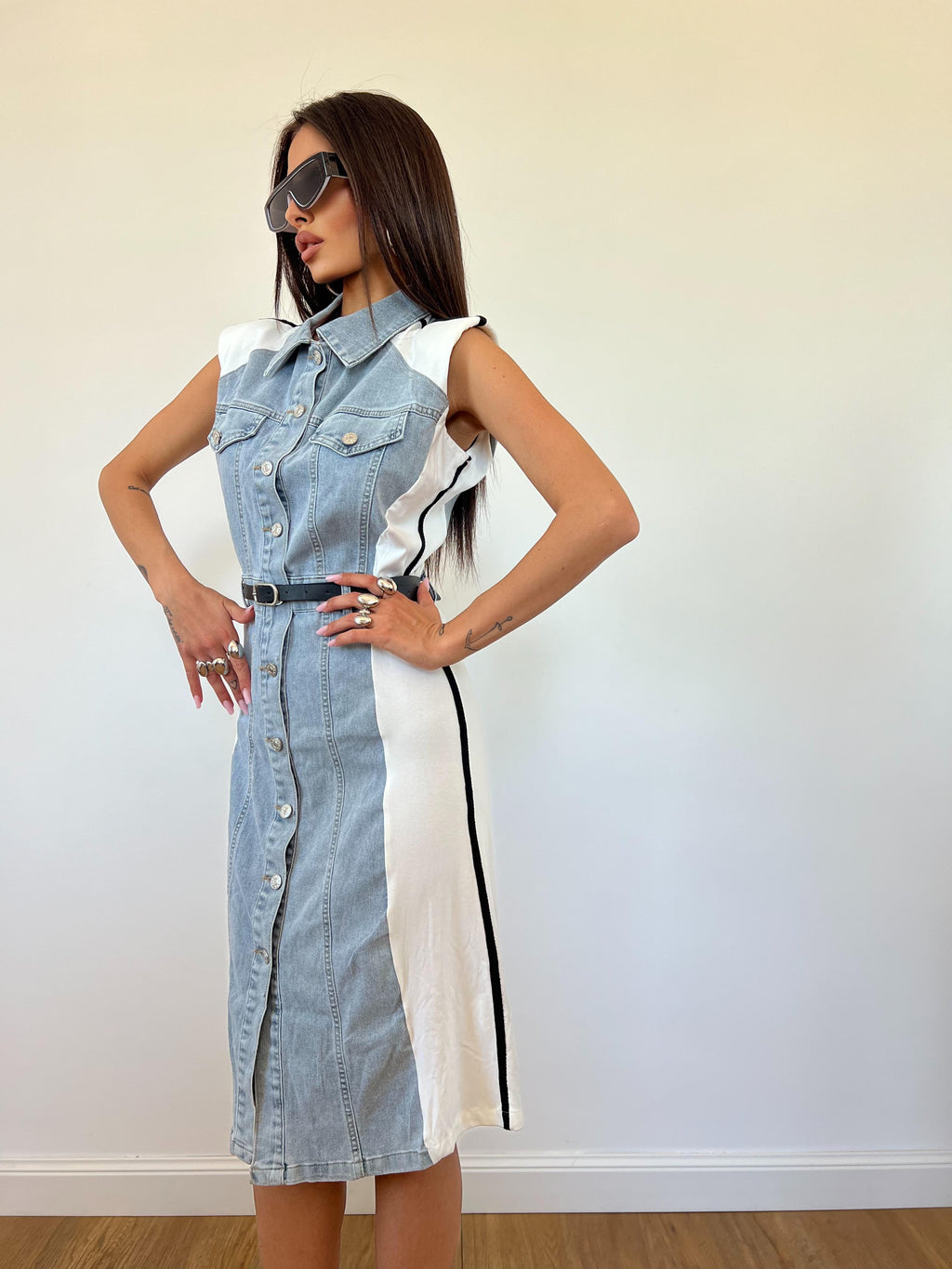 Vestito Georgette Blu