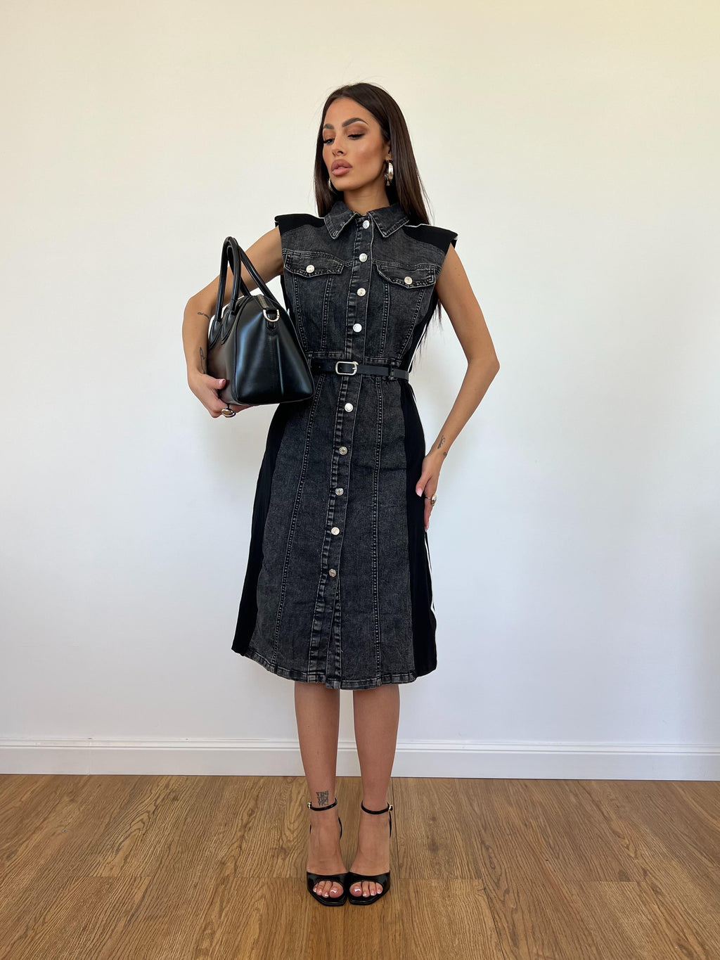 Vestito Georgette Nero