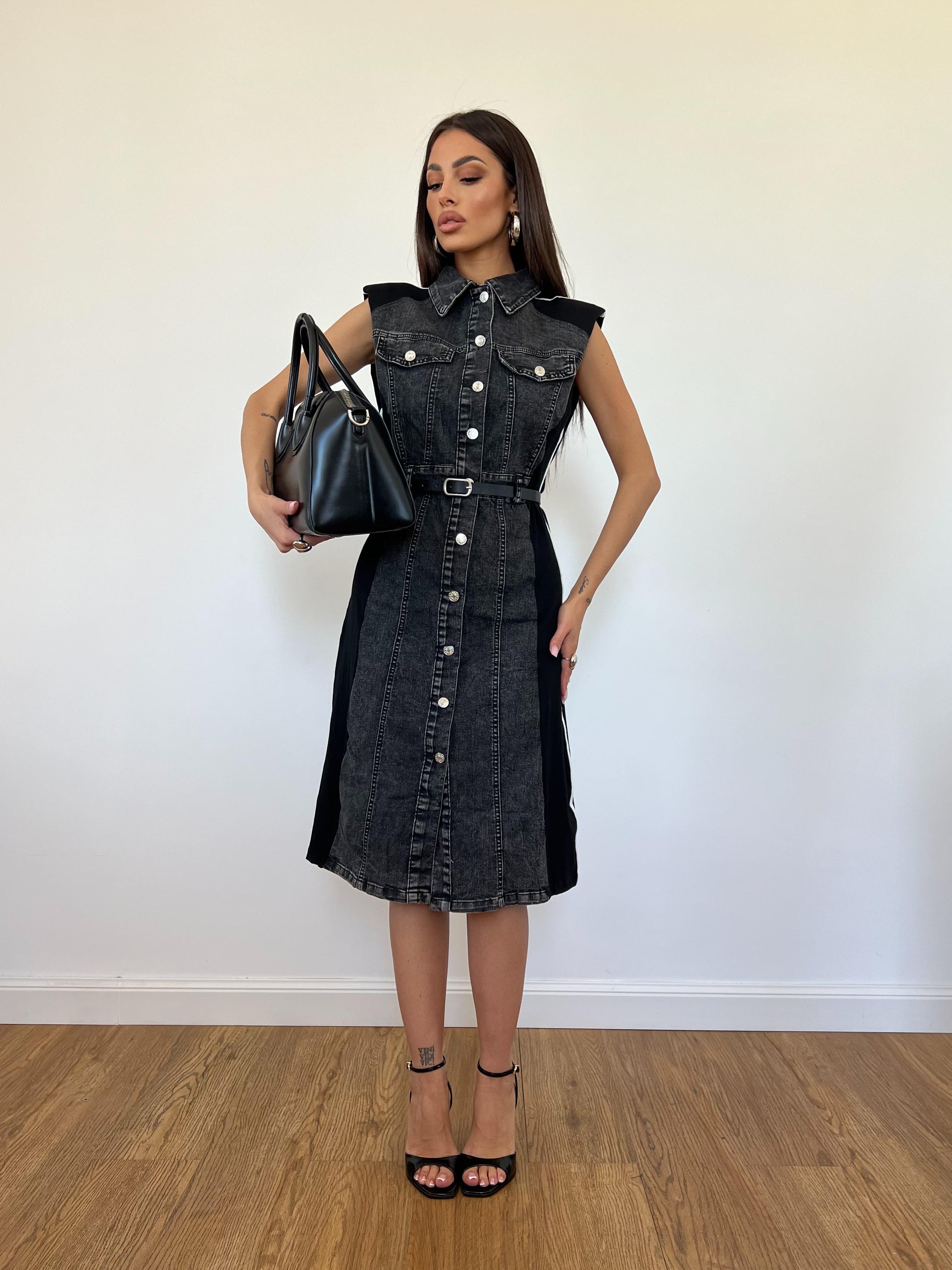 Vestito Georgette Nero