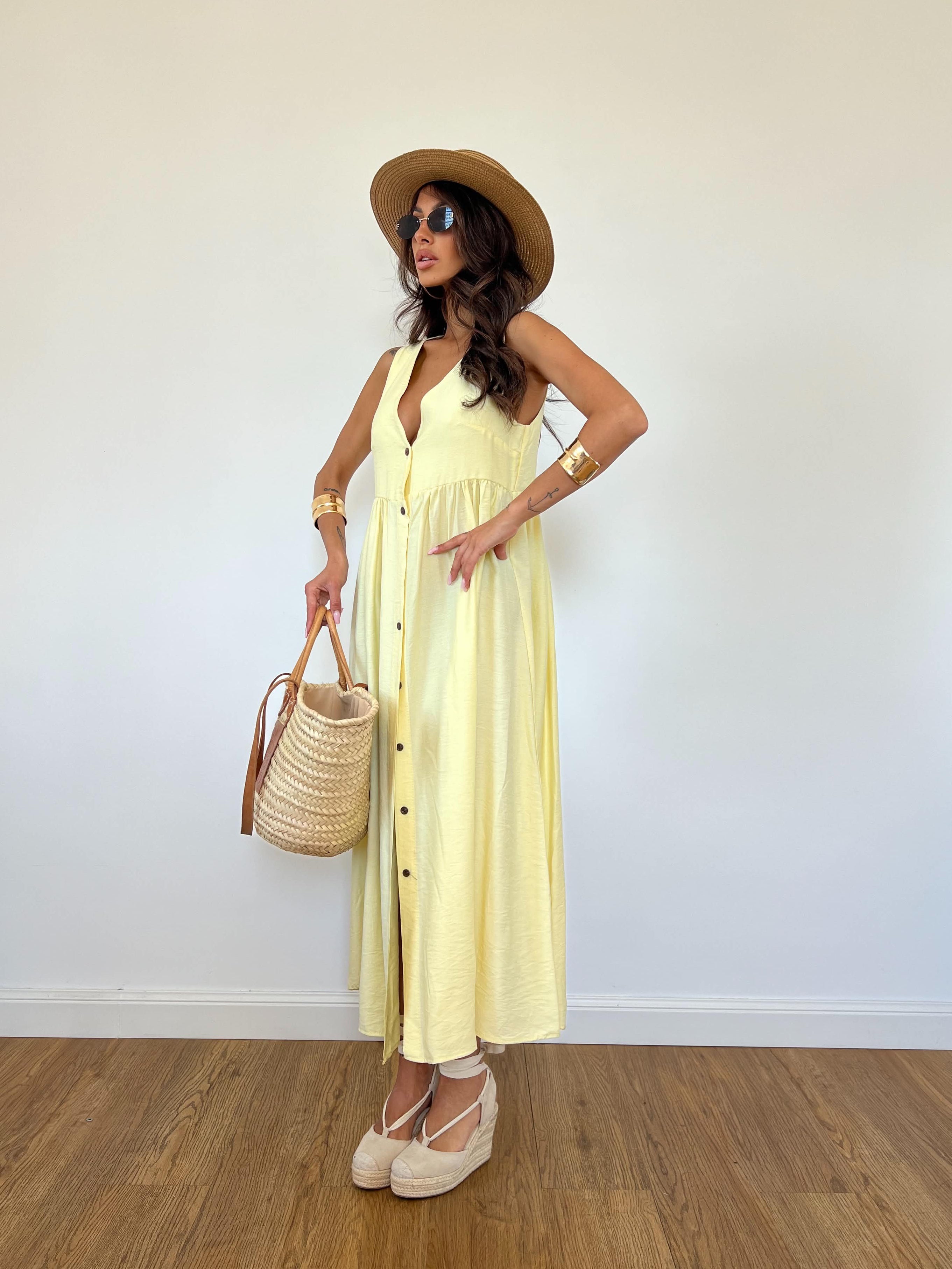 Vestito Dora Giallo Pastello