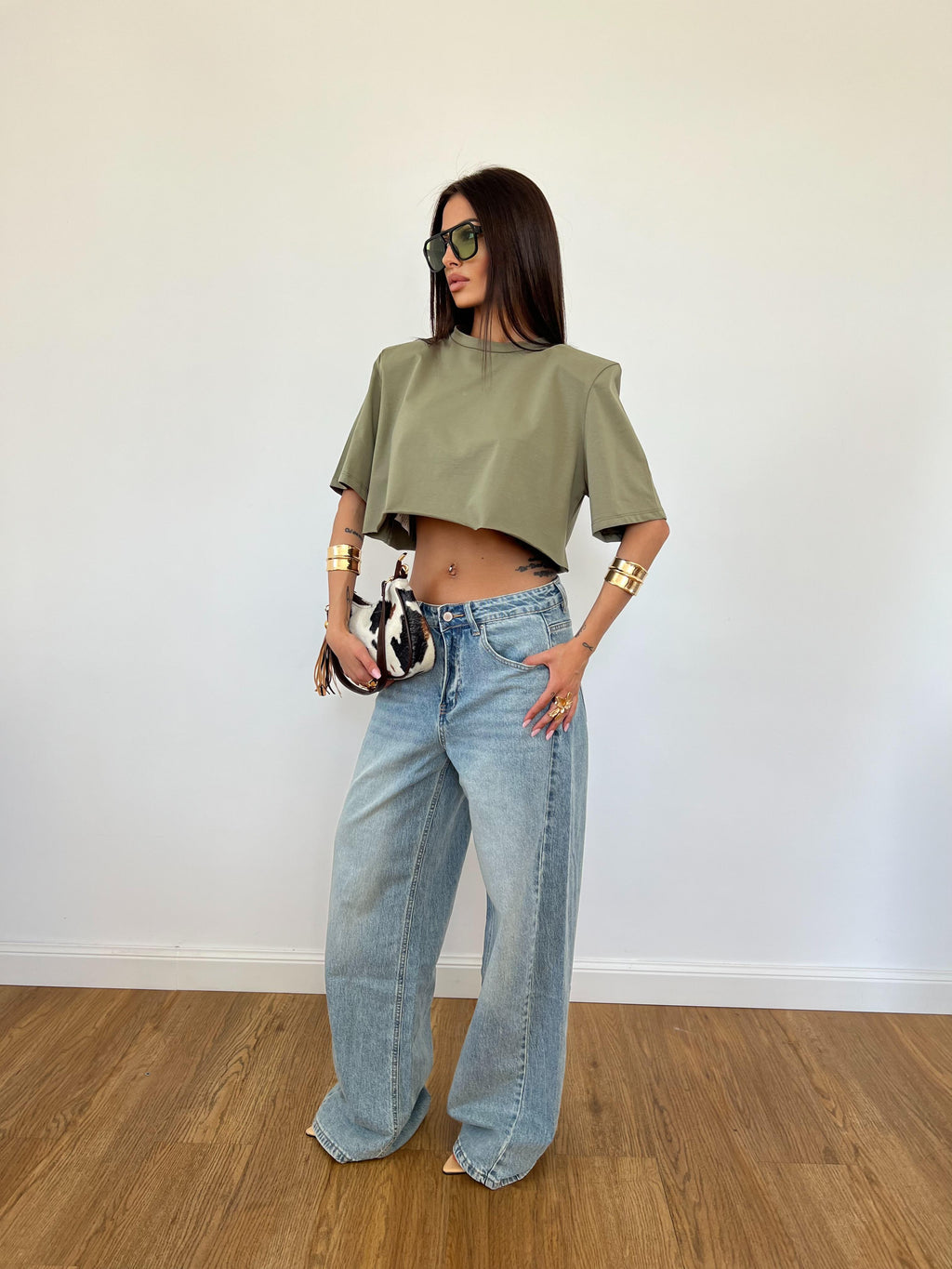 T-Shirt Crop Mammut Verde Militare