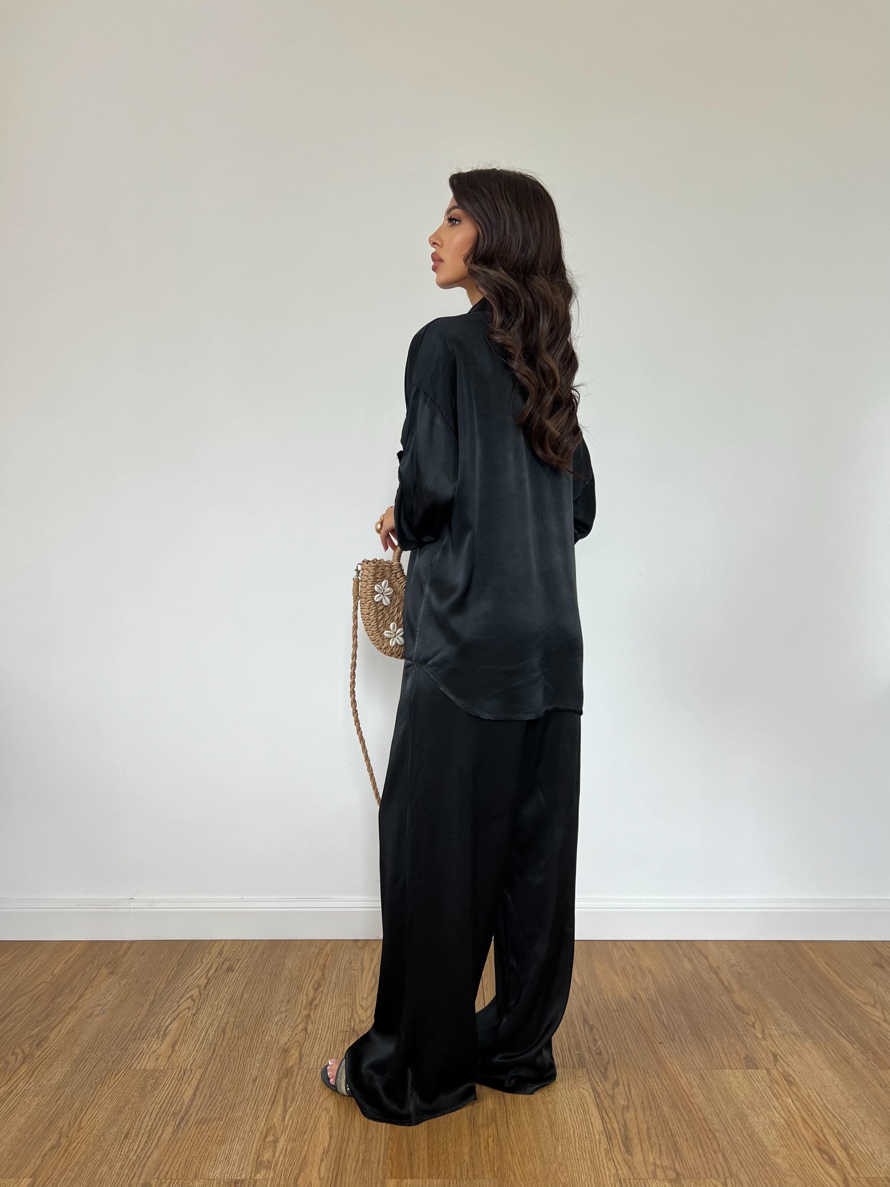 Camicia Satin Nera